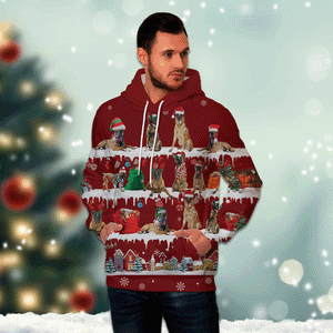 Belgian Malinois - Snow Christmas - 3D Hoodie
