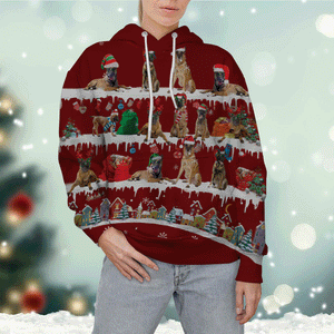 Belgian Malinois - Snow Christmas - 3D Hoodie