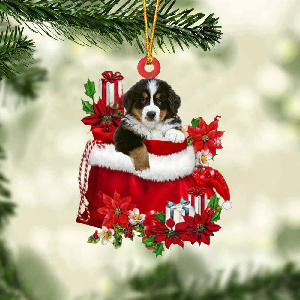 Bernese Mountainin Gift Bag Christmas Ornament