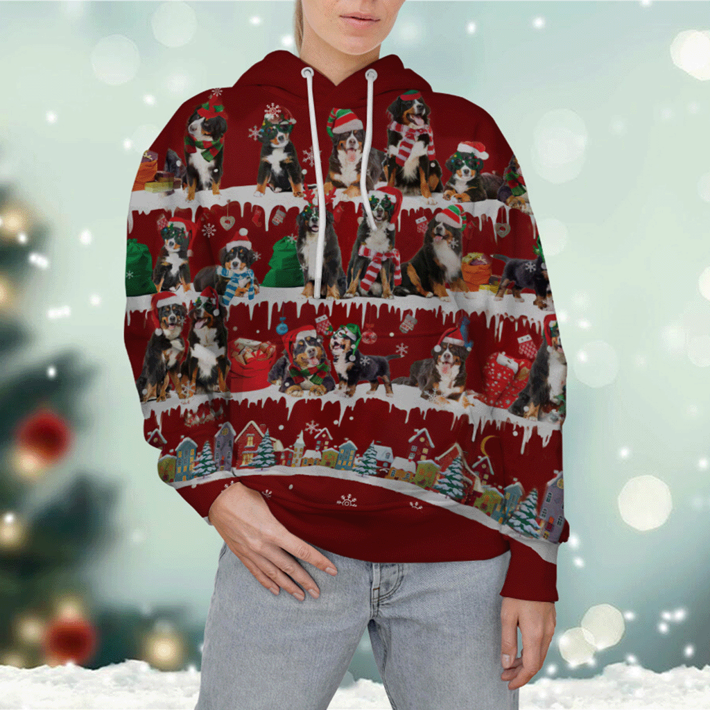 Bernese Mountain - Snow Christmas - 3D Hoodie