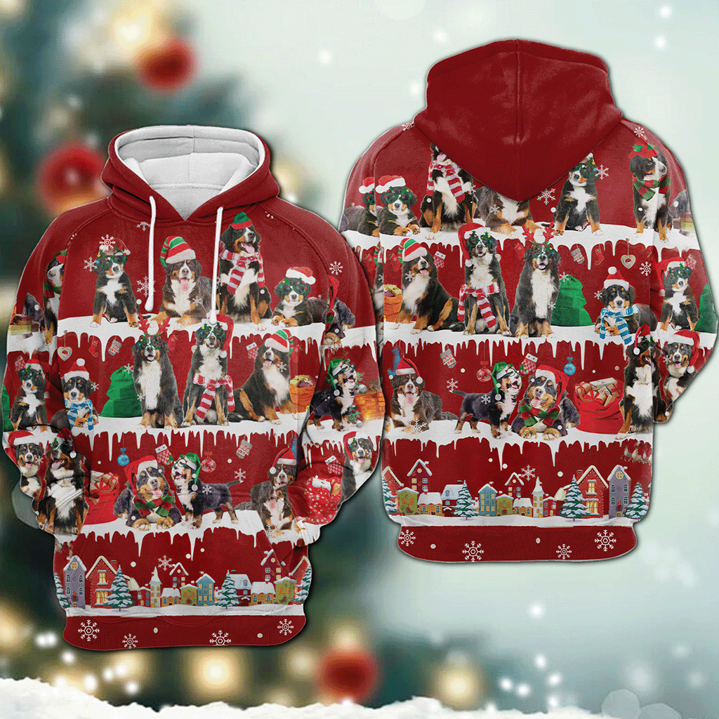 Bernese Mountain - Snow Christmas - 3D Hoodie
