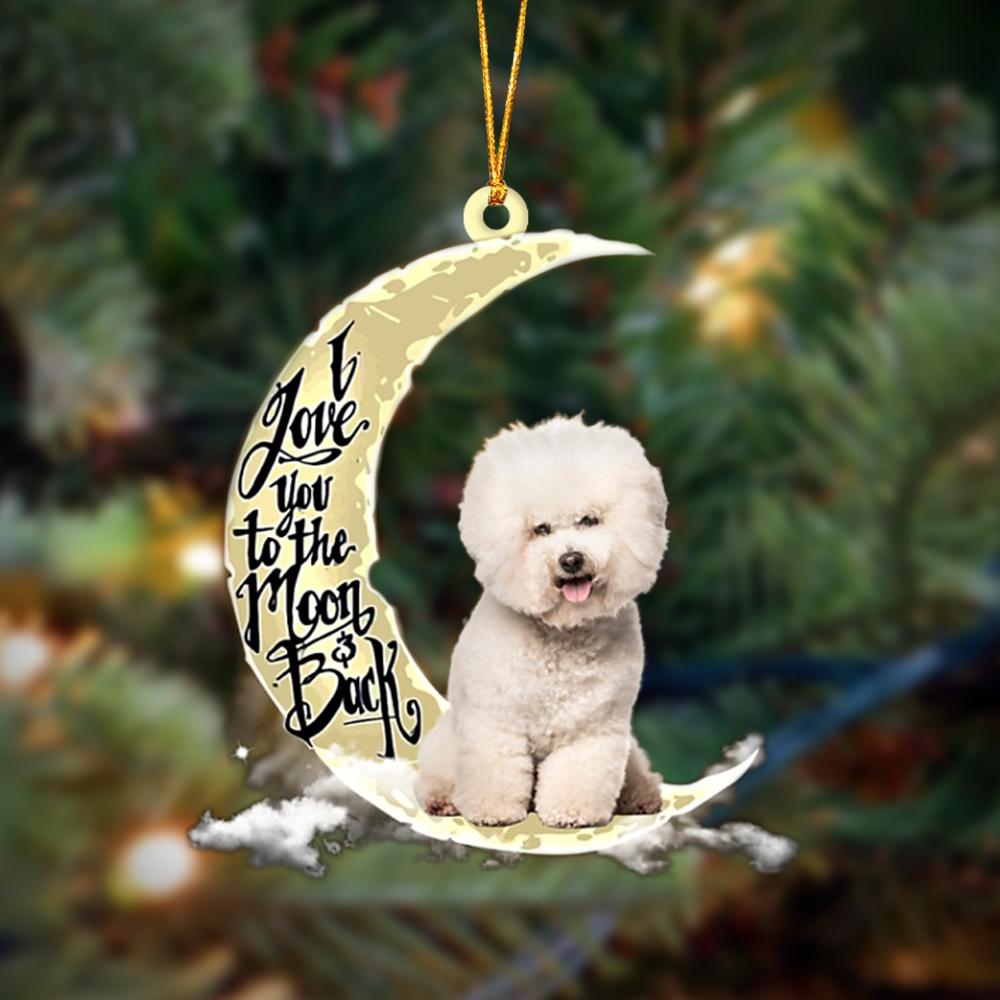 Bichon Frise I Love You To The Moon And Back Hanging Ornament