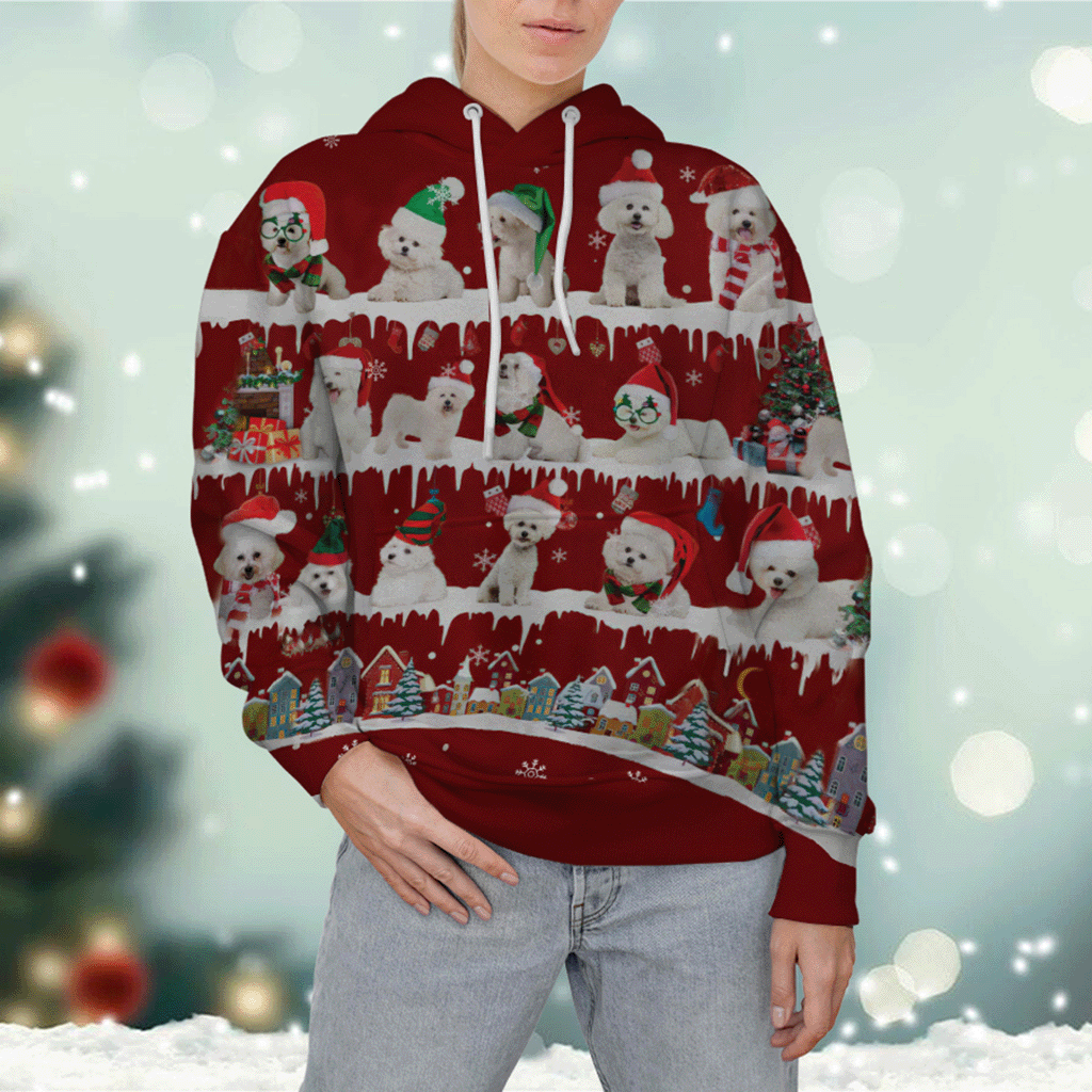 Bichon Frise - Snow Christmas - 3D Hoodie