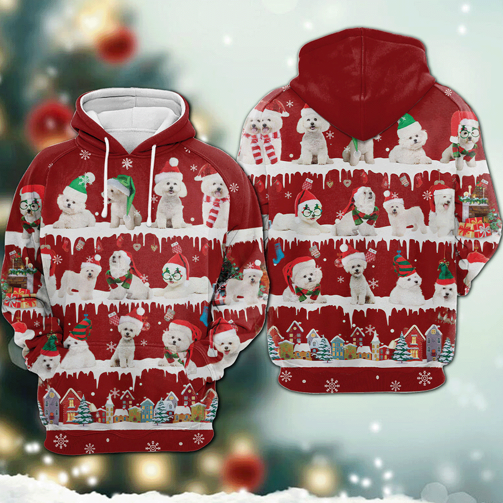 Bichon Frise - Snow Christmas - 3D Hoodie
