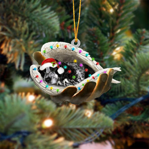 Blue roan cocker spaniel Sleeping Angel In God Hand Christmas Ornament