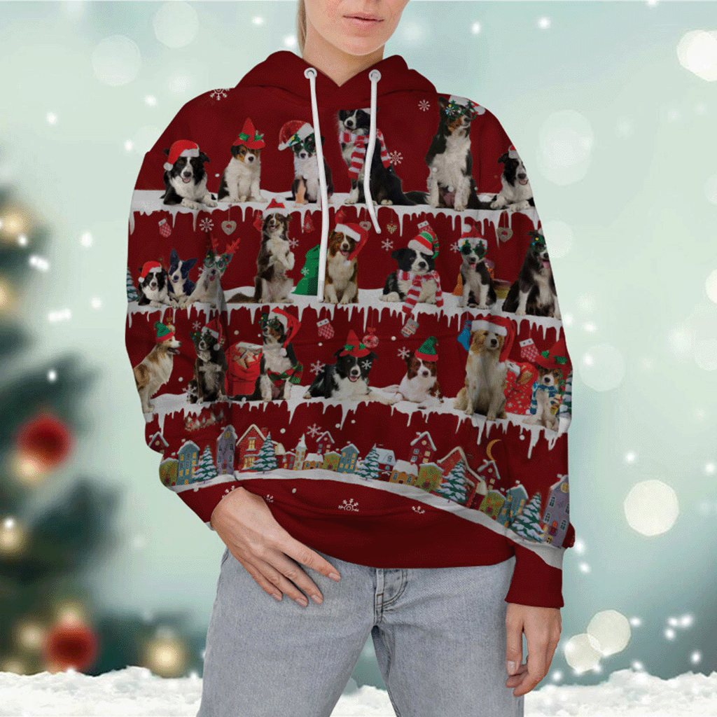 Border Collie - Snow Christmas - 3D Hoodie