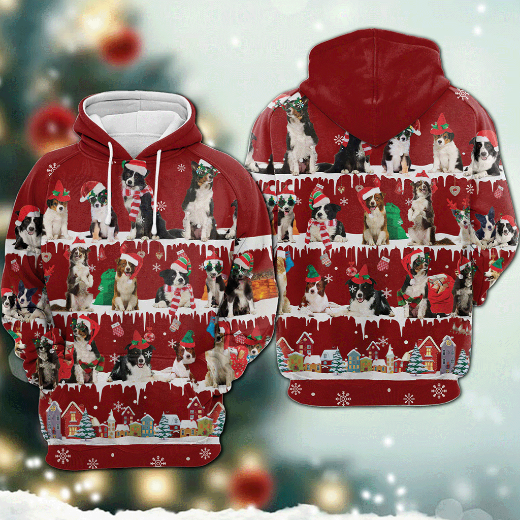 Border Collie - Snow Christmas - 3D Hoodie