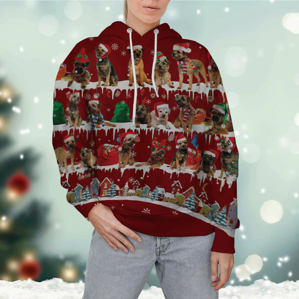 Border Terrie - Snow Christmas - 3D Hoodie
