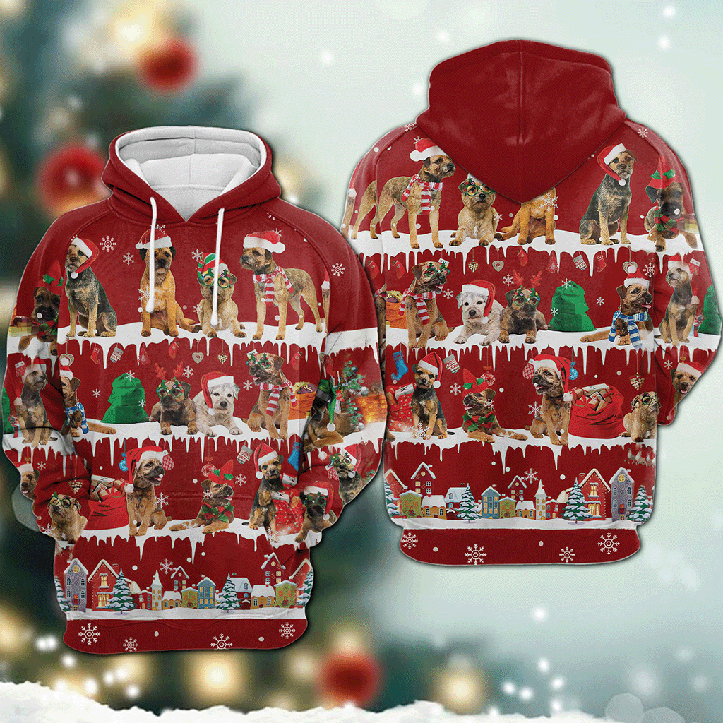Border Terrie - Snow Christmas - 3D Hoodie