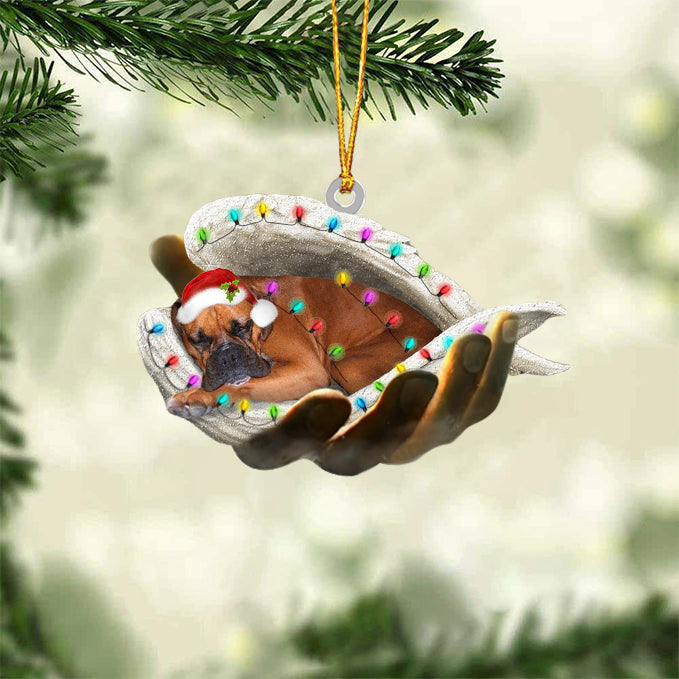 Boxer Sleeping Angel In God Hand Christmas Ornament