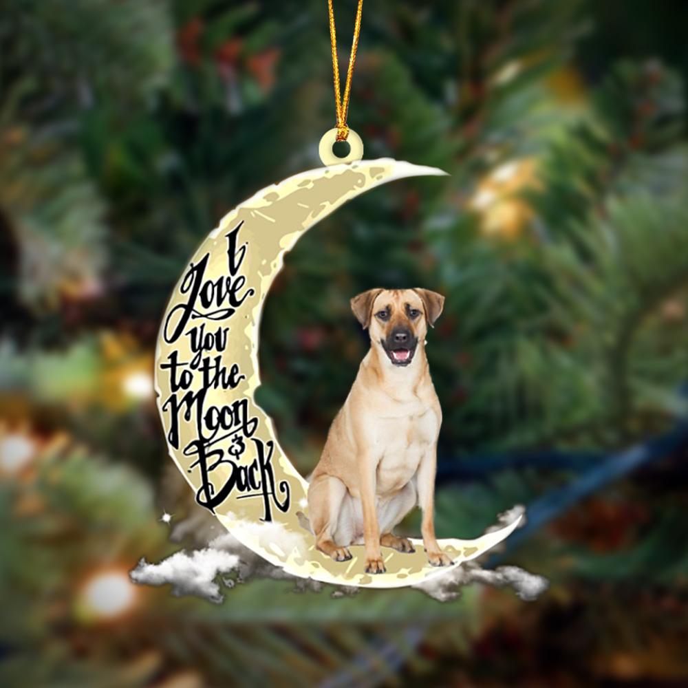 Boxer I Love You To The Moon And Back Hanging Ornament