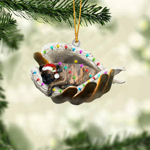 Brindle Boxer1 Sleeping Angel In God Hand Christmas Ornament