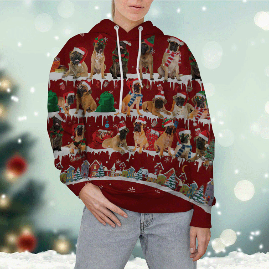 Bullmastiff - Snow Christmas - 3D Hoodie