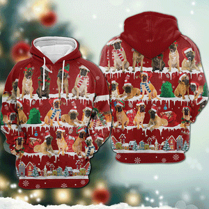 Bullmastiff - Snow Christmas - 3D Hoodie