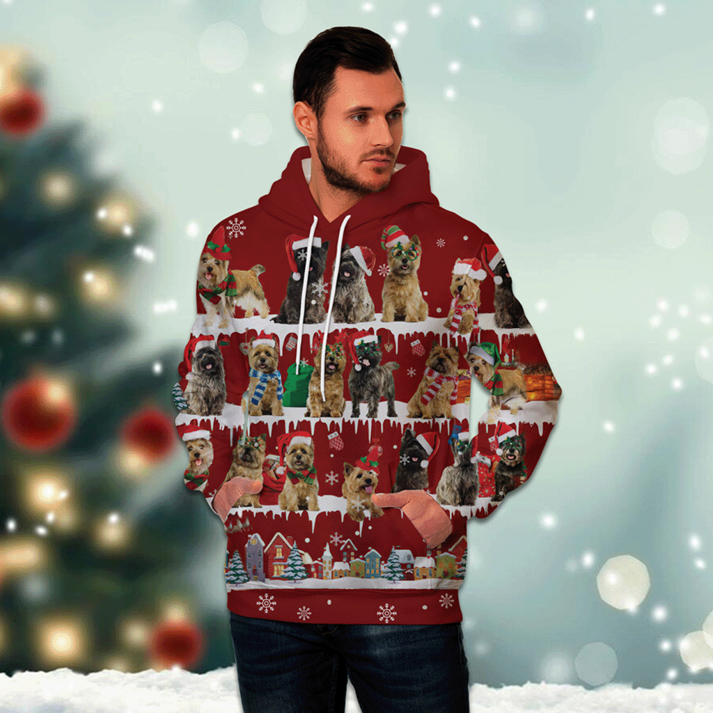 Cairn Terrier - Snow Christmas - 3D Hoodie