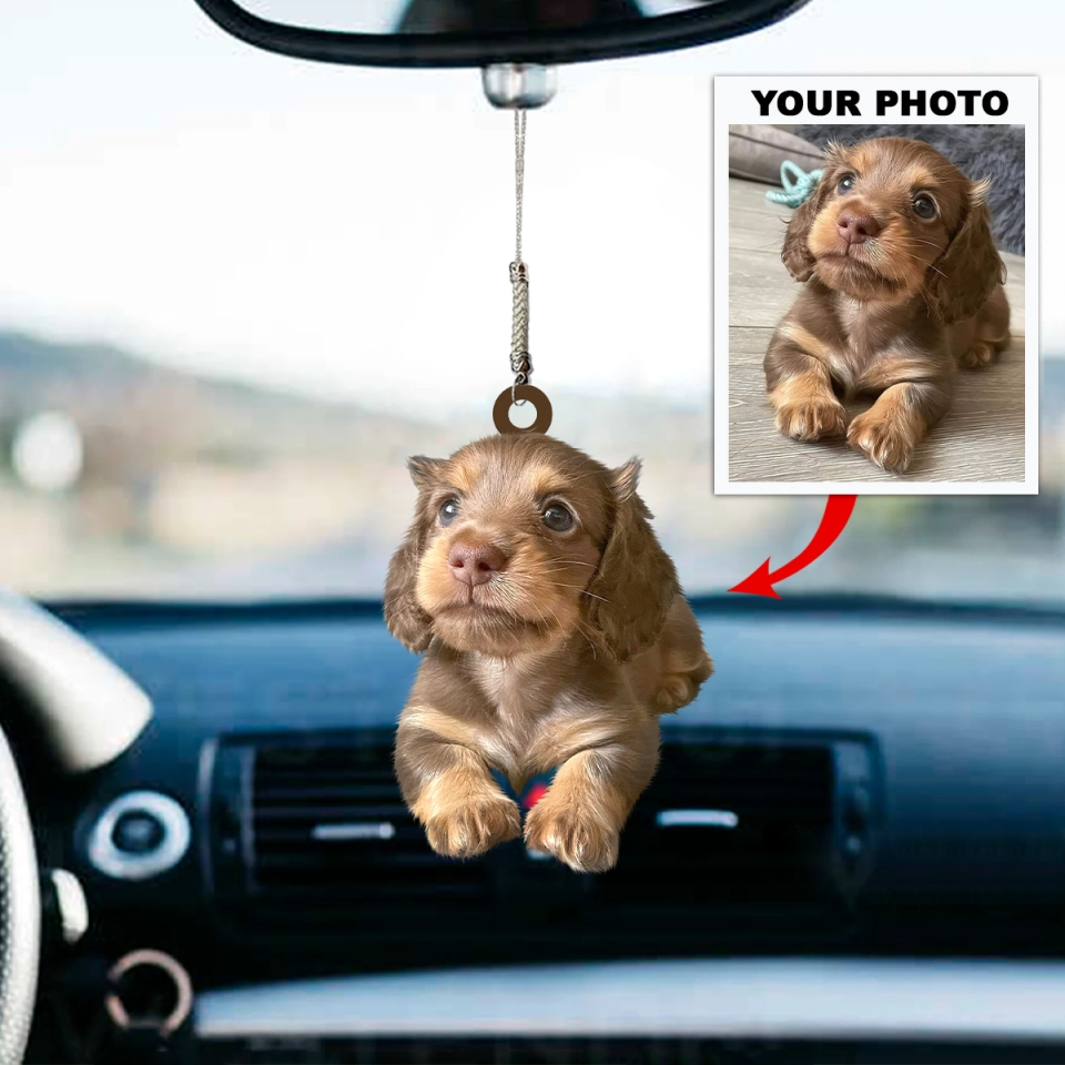 Personalized Car Hanging Ornament - Gift For Dog Lover - Custom Your Photo