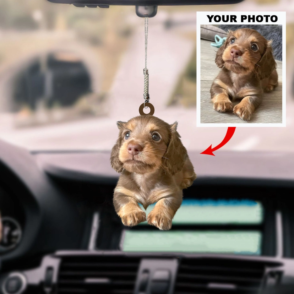 Personalized Car Hanging Ornament - Gift For Dog Lover - Custom Your Photo