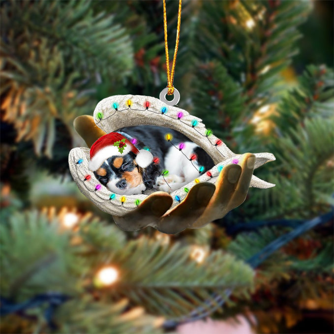 Cavalier King Charles Spaniel Sleeping Angel In God Hand Christmas Ornament