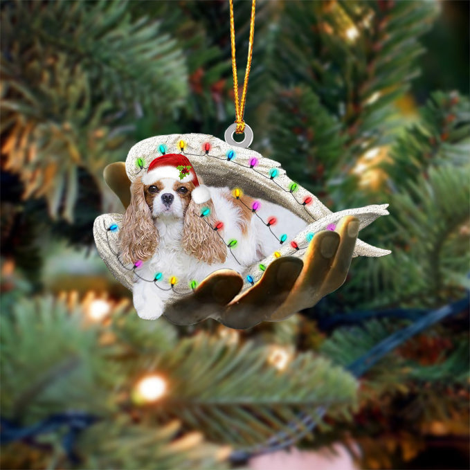Cavalier King Charles Spaniel 2 Sleeping Angel In God Hand Christmas Ornament