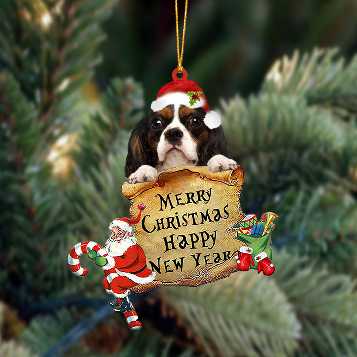 Cavalier King Charles Spaniel  Merry Christmas&Happy New Year Hanging Ornament