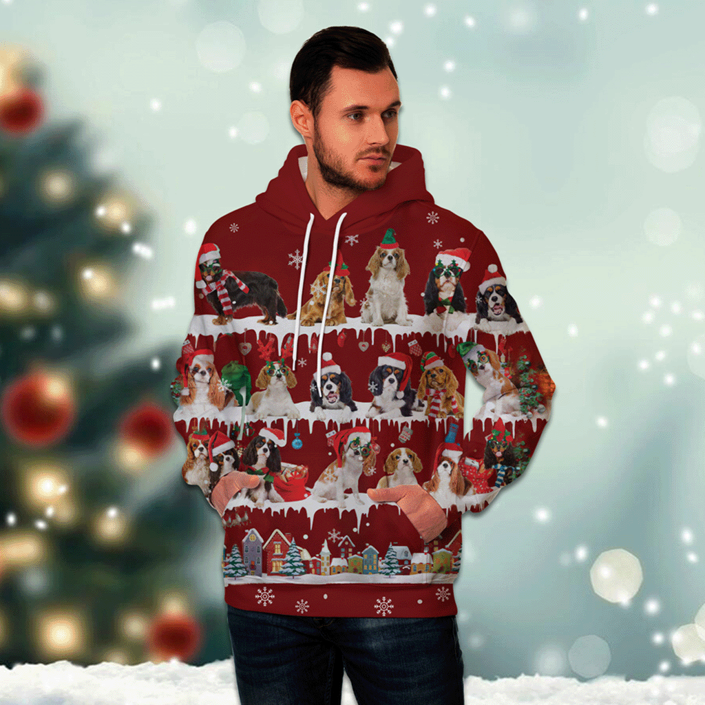 Cavalier King Charles Spaniel - Snow Christmas - 3D Hoodie