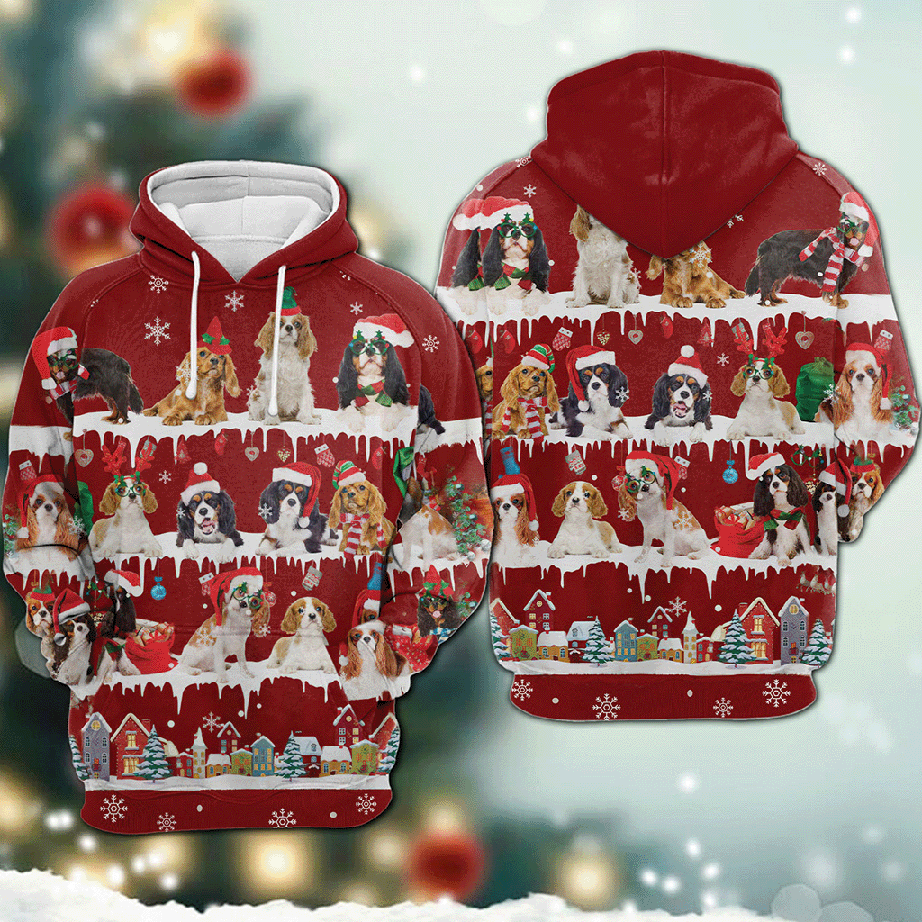 Cavalier King Charles Spaniel - Snow Christmas - 3D Hoodie