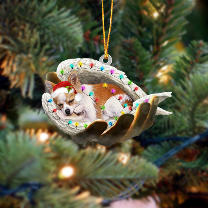 Chihuahua  Sleeping Angel In God Hand Christmas Ornament