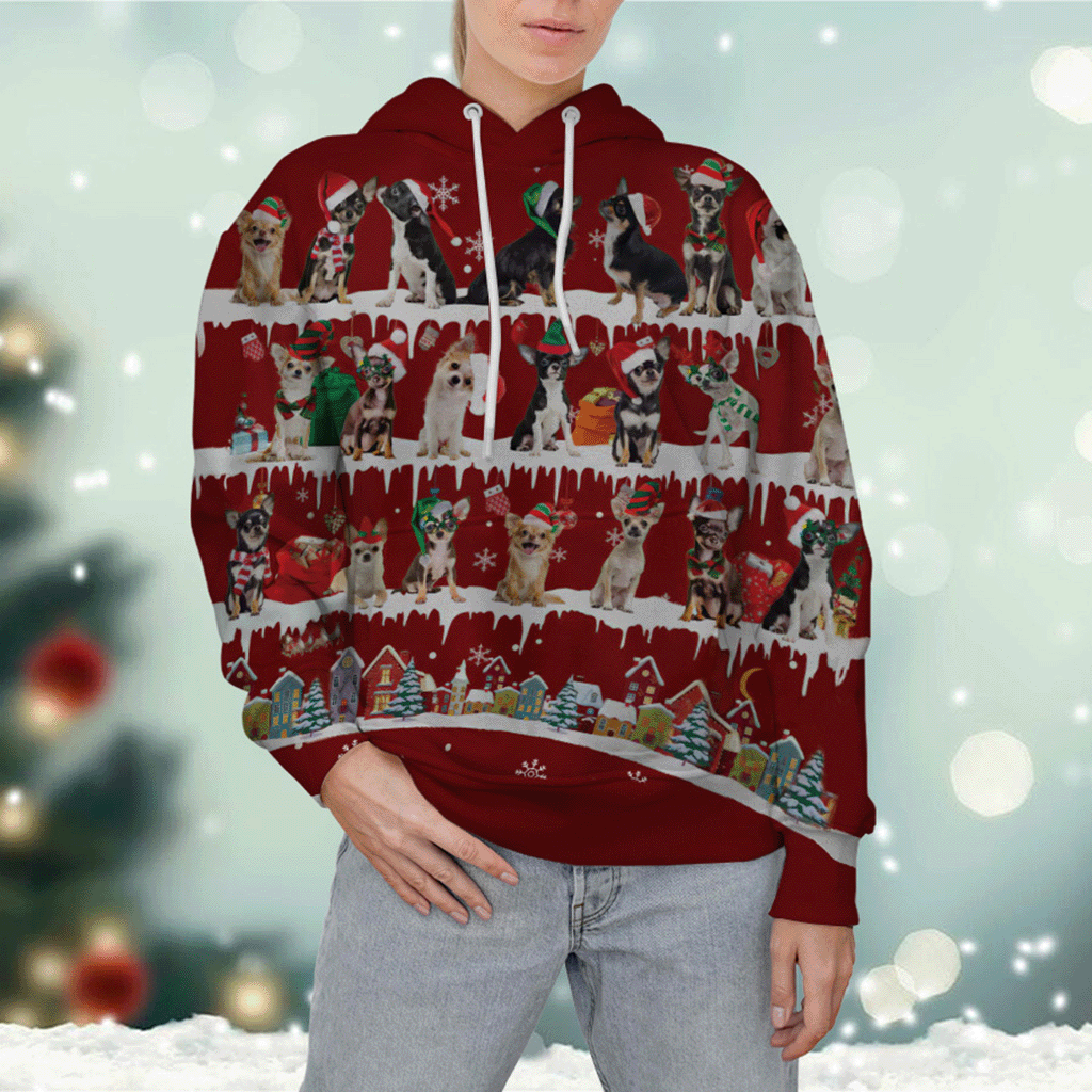 Chihuahua - Snow Christmas - 3D Hoodie