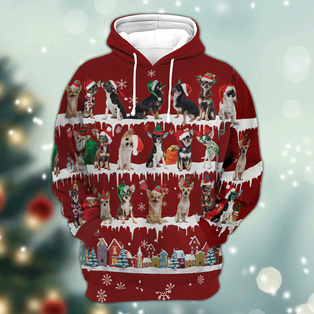 Chihuahua - Snow Christmas - 3D Hoodie