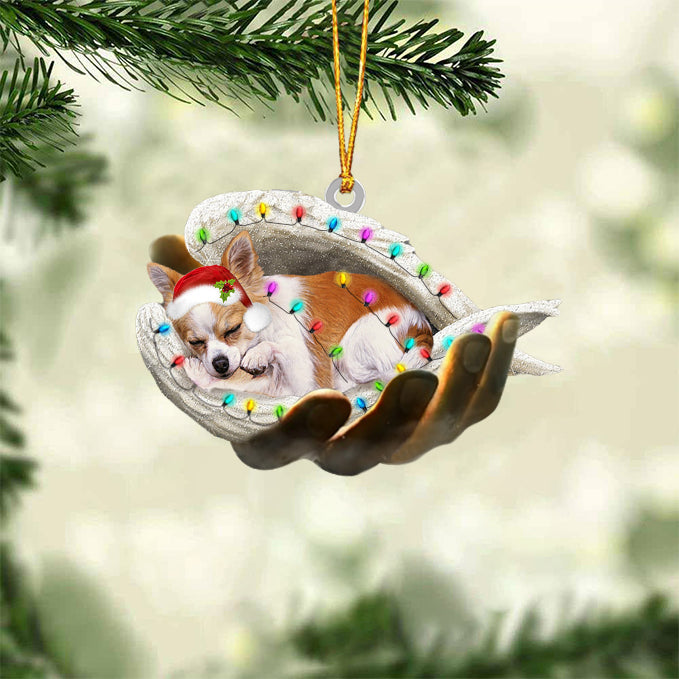Chihuahua  Sleeping Angel In God Hand Christmas Ornament