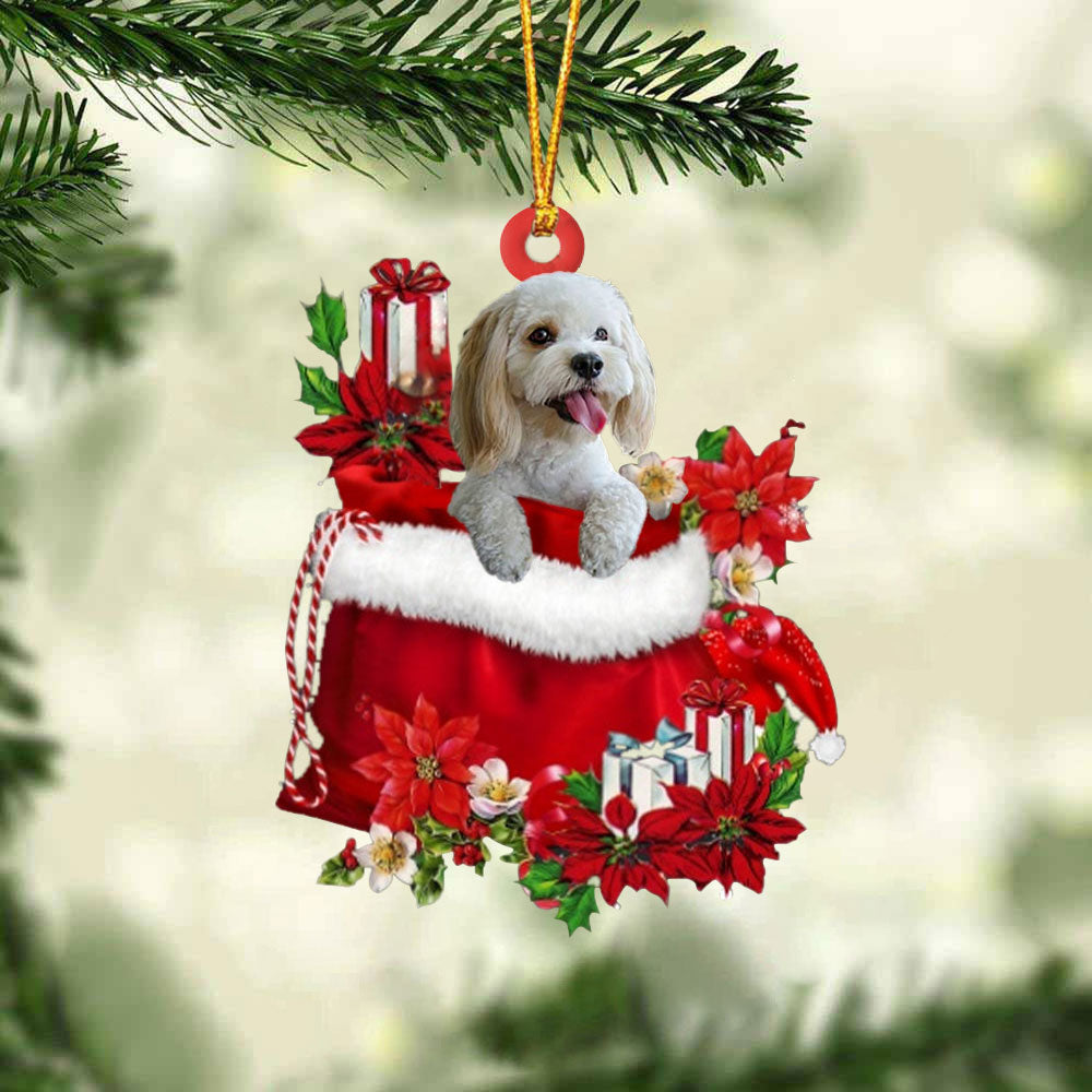 Cockapoo In Gift Bag Christmas Ornament