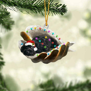 Cockapoo (Black) Sleeping Angel In God Hand Christmas Ornament