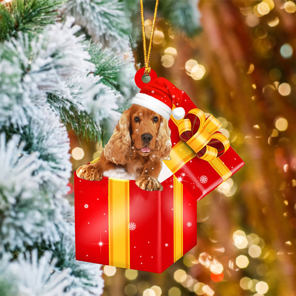 Cocker Spaniel03 In Red Gift Box Christmas Ornament