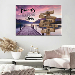 River Pier Color A Little Whole Lot of Love Multi-Names Premium Canvas Poster