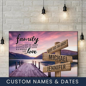 River Pier Color A Little Whole Lot of Love Multi-Names Premium Canvas Poster