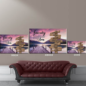 River Pier Color A Little Whole Lot of Love Multi-Names Premium Canvas Poster