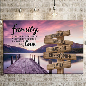 River Pier Color A Little Whole Lot of Love Multi-Names Premium Canvas Poster