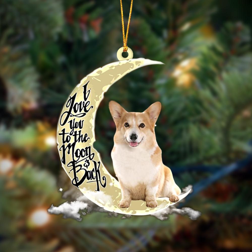 Corgi I Love You To The Moon And Back Hanging Ornament