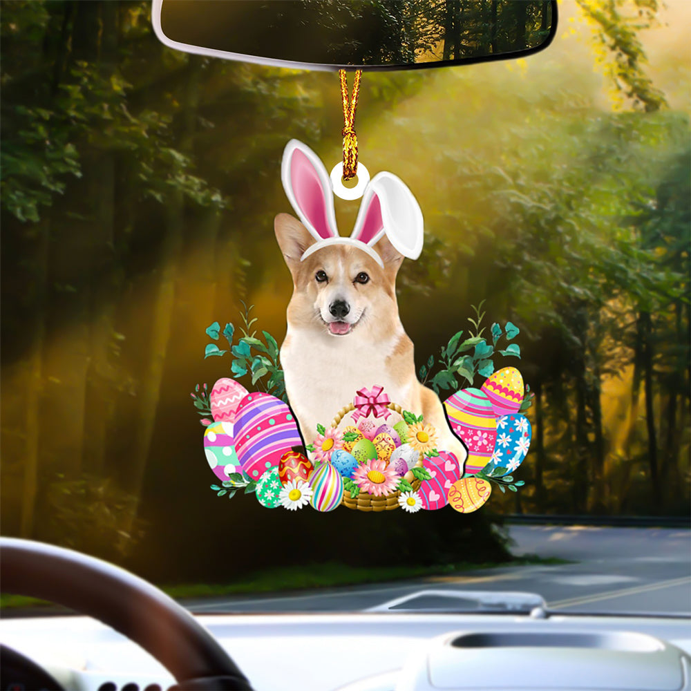 Corgi Happy Easter Car Hanging Ornament