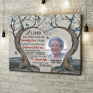 Custom Personalized Memorial Photo Canvas - Memorial Gift Idea For Family Member - A Limb Has Fallen From The Family Tree