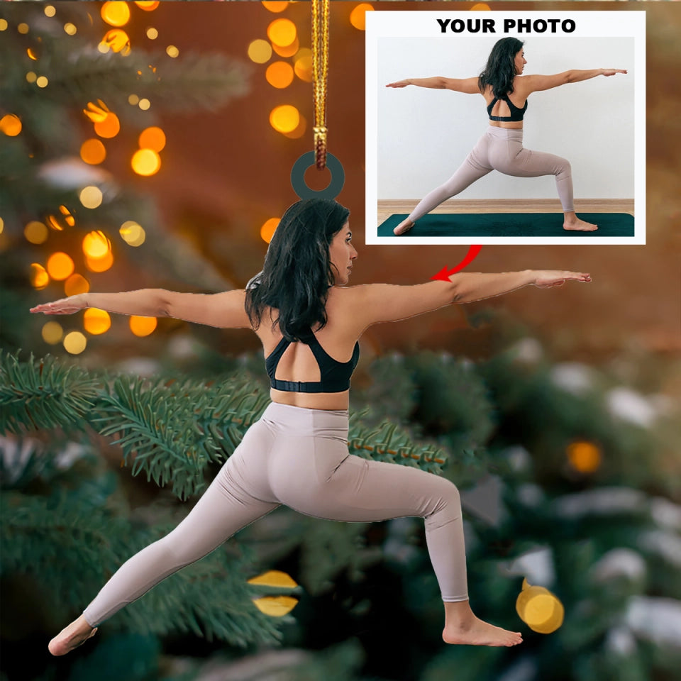 Personalized Yoga Upload Photo Christmas Ornament