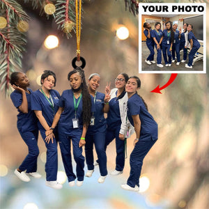 Personalized Nurses Upload Photo Christmas Ornament