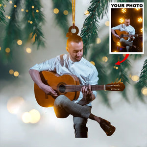 Personalized Instrumental Player Upload Photo Christmas Ornament