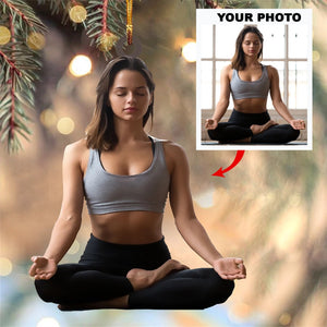 Personalized Yoga Upload Photo Christmas Ornament