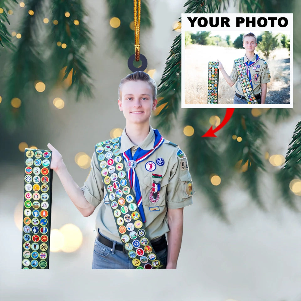 Personalized Scouting/Boy Scout Upload Photo Christmas Ornament