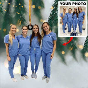 Personalized Nurses Upload Photo Christmas Ornament