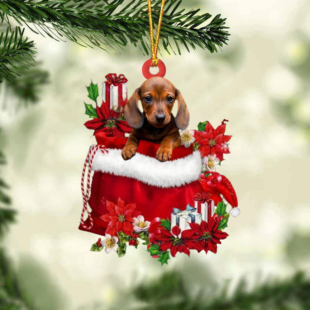 Dachshund Gift Bag Christmas Ornament