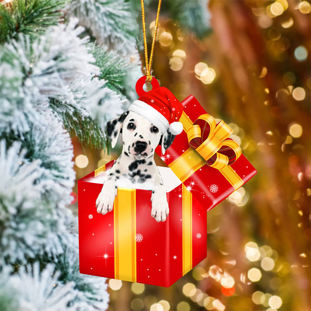 Dalmatian02 In Red Gift Box Christmas Ornament