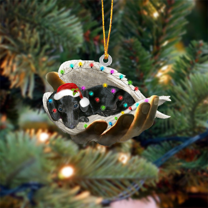 Dashuand (Black) Sleeping Angel In God Hand Christmas Ornament