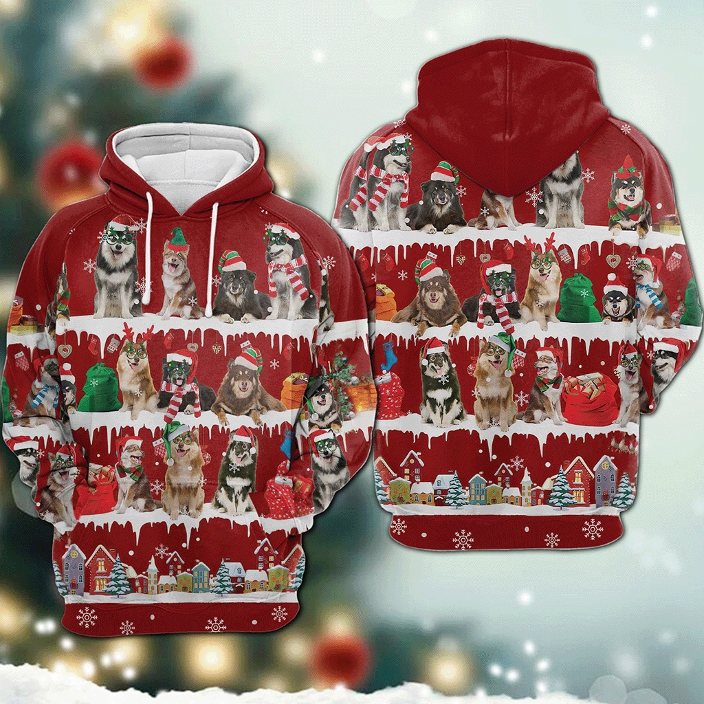 Finnish Lapphund - Snow Christmas - 3D Hoodie